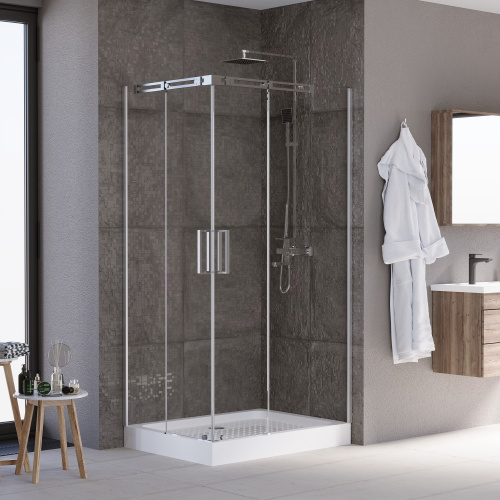 Душевой уголок Grossman Galaxy GR-3120R 120х80 стекло прозрачное профиль хром без поддона - фото 2